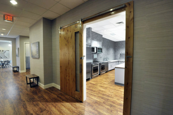 Picture of barn door to kitchen.