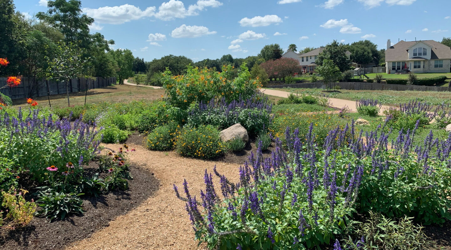 ResidentAmenities3 Picture of gravel path through flowers.